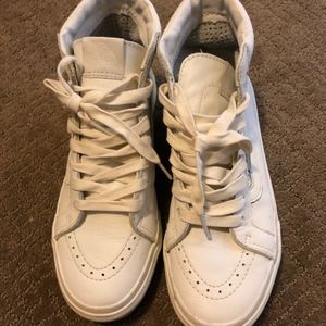 Vans leather mid womens sneaker